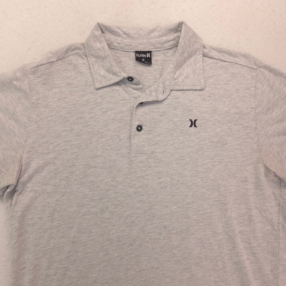 Hurley Casual Short Sleeve Collared Polo Shirt Mens Size Medium M Gray 16025